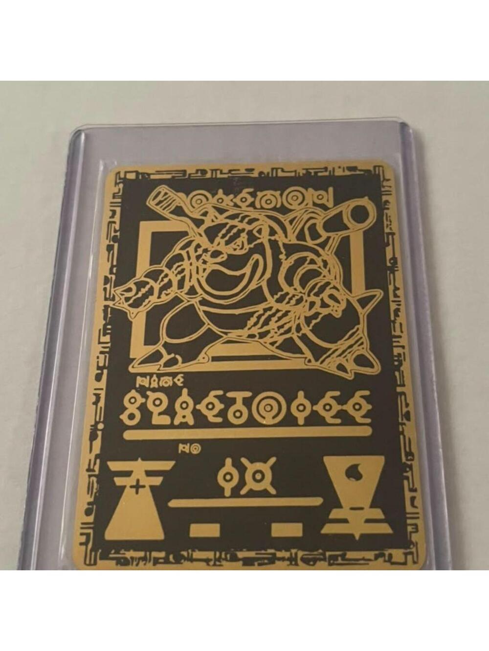 Blastoise Gold Metal Card - Black & Gold - Pokemon Novelty Display - Custom
